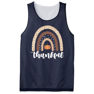 Thankful Fall Autumn Pumpkin Rainbow Mesh Reversible Basketball Jersey Tank