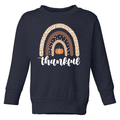 Thankful Fall Autumn Pumpkin Rainbow Toddler Sweatshirt