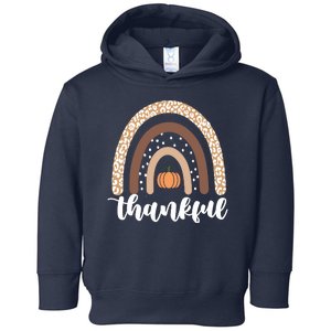 Thankful Fall Autumn Pumpkin Rainbow Toddler Hoodie