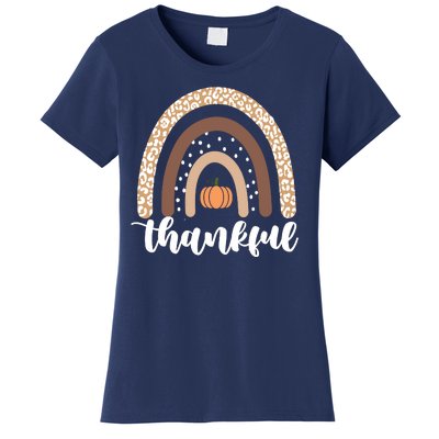 Thankful Fall Autumn Pumpkin Rainbow Women's T-Shirt