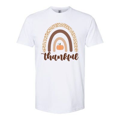 Thankful Fall Autumn Pumpkin Rainbow Softstyle® CVC T-Shirt