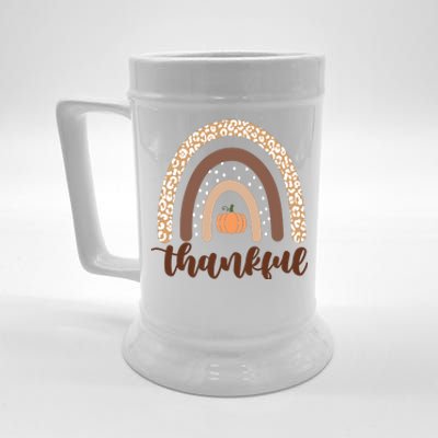 Thankful Fall Autumn Pumpkin Rainbow Beer Stein