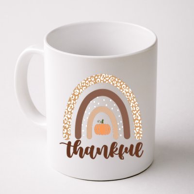 Thankful Fall Autumn Pumpkin Rainbow Coffee Mug