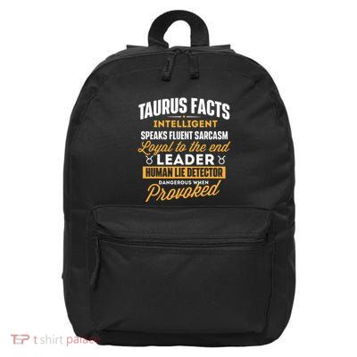 Taurus Facts Astrology Astrologer Horoscope Zodiac Sign 16 in Basic Backpack