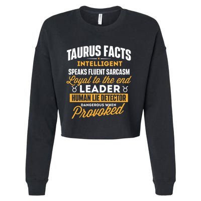Taurus Facts Astrology Astrologer Horoscope Zodiac Sign Cropped Pullover Crew