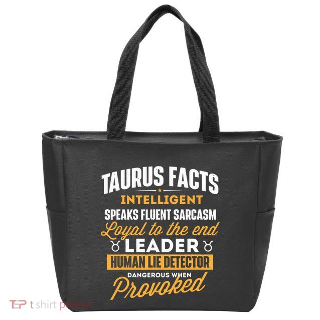 Taurus Facts Astrology Astrologer Horoscope Zodiac Sign Zip Tote Bag