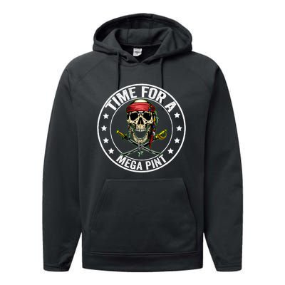 Time For A Mega Pint Performance Fleece Hoodie