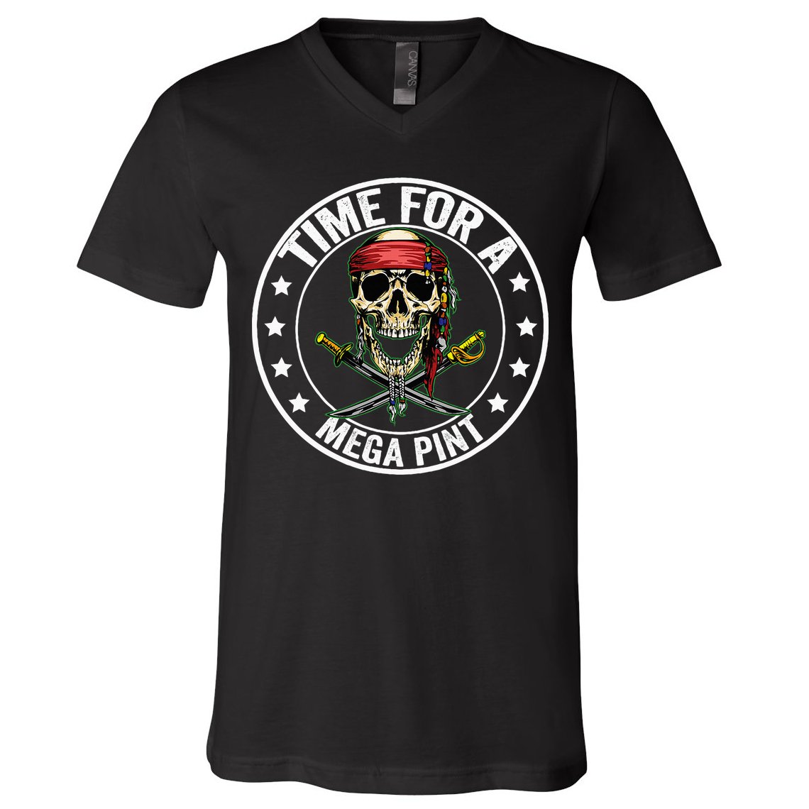 Time For A Mega Pint V-Neck T-Shirt