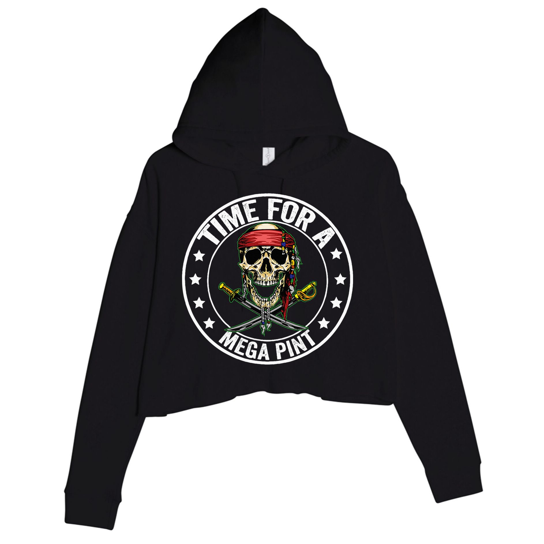 Time For A Mega Pint Crop Fleece Hoodie