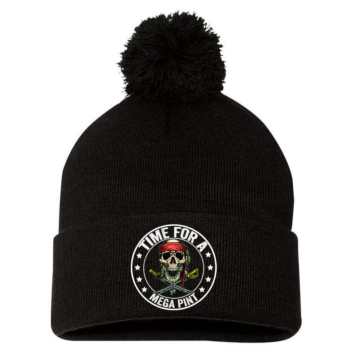 Time For A Mega Pint Pom Pom 12in Knit Beanie