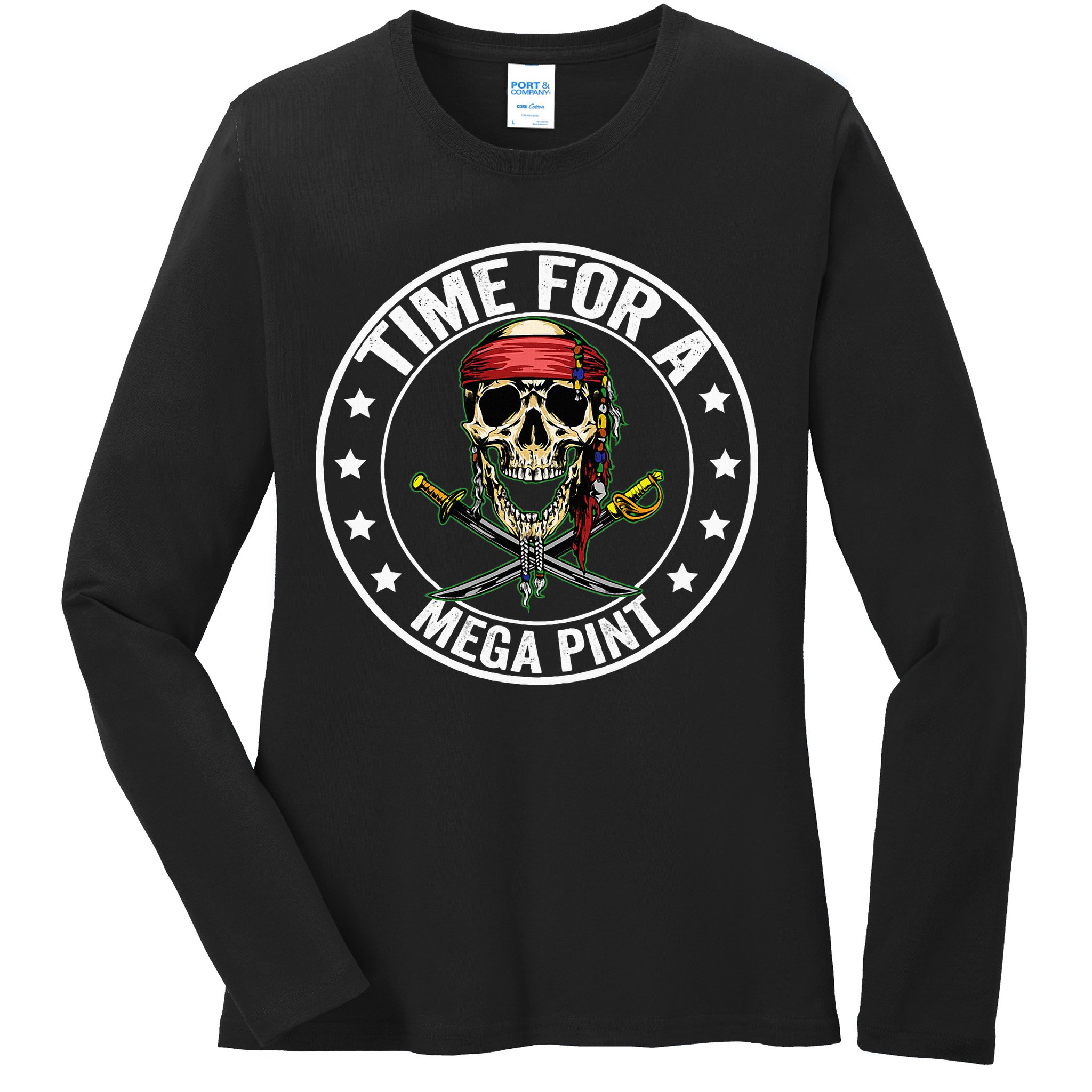 Time For A Mega Pint Ladies Long Sleeve Shirt