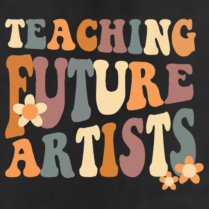 Teaching Future Artists Retro Teacher Students Women 7 Panel Mesh Trucker Snapback Hat