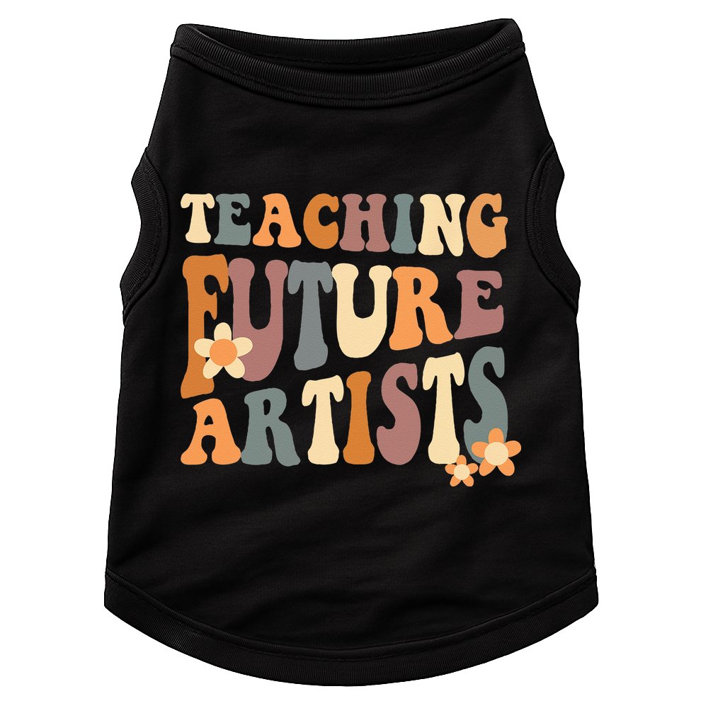 Teaching Future Artists Retro Teacher Students Women Doggie Tank