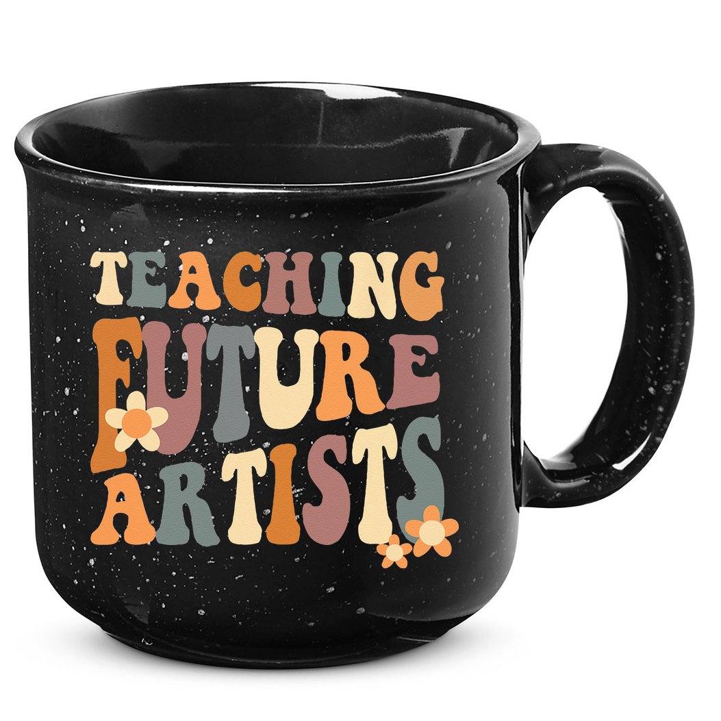 Teaching Future Artists Retro Teacher Students Women 15oz Campfire Ceramic Mug