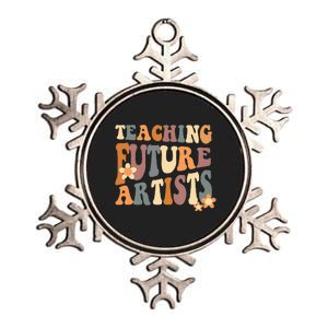 Teaching Future Artists Retro Teacher Students Women Metallic Star Ornament