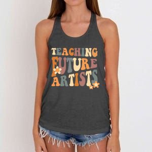 Teaching Future Artists Retro Teacher Students Women Women's Knotted Racerback Tank