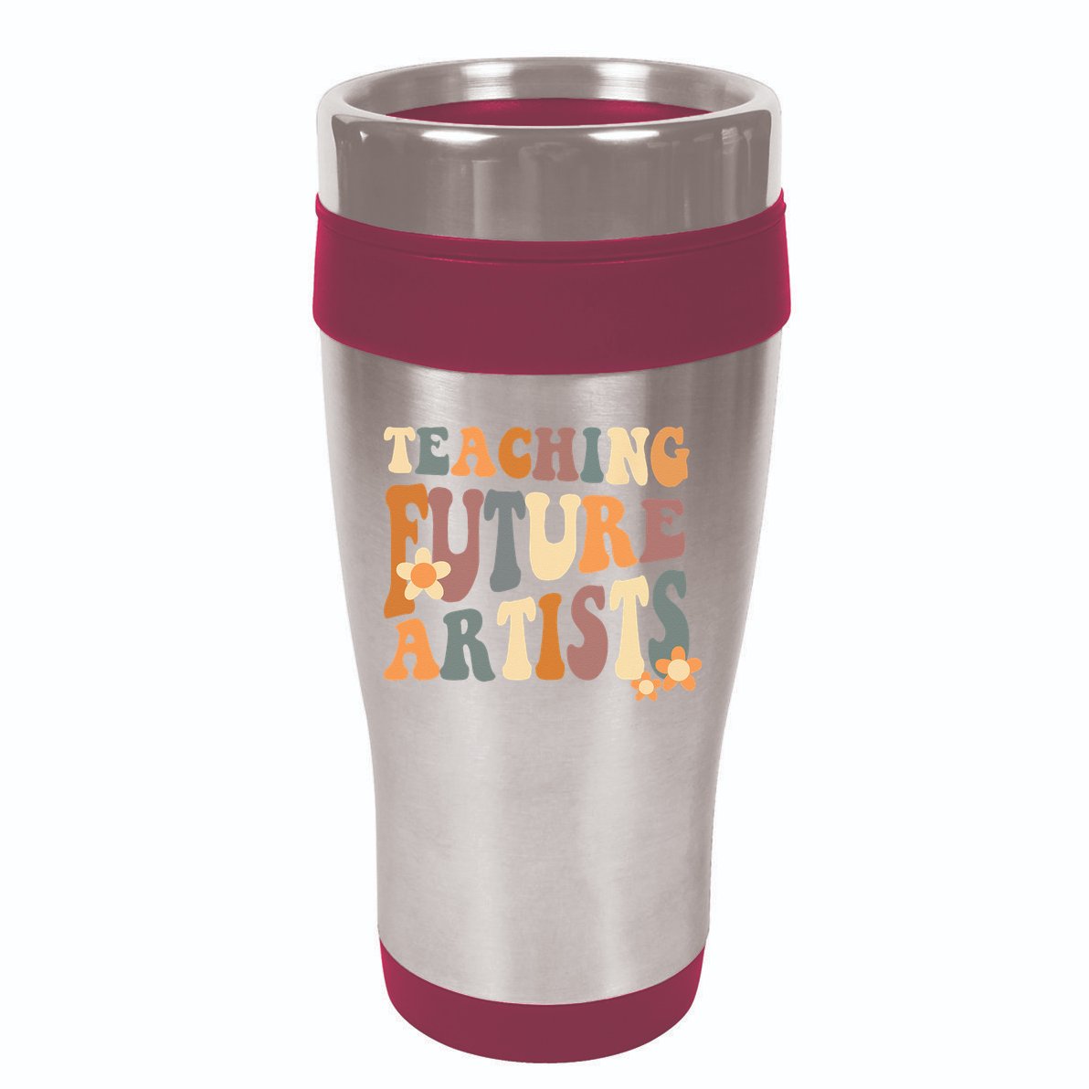 Teaching Future Artists Retro Teacher Students Women 16oz Travel Tumbler
