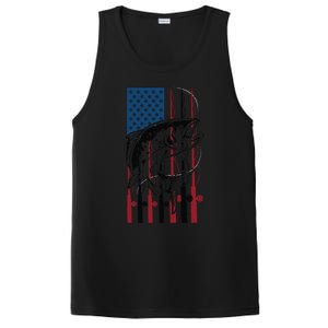 Trout Fishing American Flag Trout Fisherman PosiCharge Competitor Tank