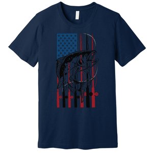 Trout Fishing American Flag Trout Fisherman Premium T-Shirt