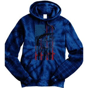 Trout Fishing American Flag Trout Fisherman Tie Dye Hoodie