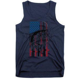 Trout Fishing American Flag Trout Fisherman Tank Top