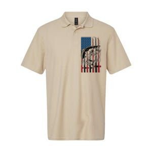 Trout Fishing American Flag Trout Fisherman Softstyle Adult Sport Polo