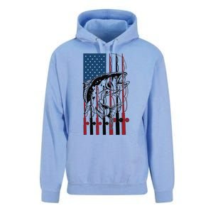 Trout Fishing American Flag Trout Fisherman Unisex Surf Hoodie