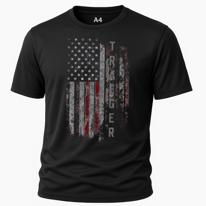Traeger Family American Flag Cooling Performance Crew T-Shirt
