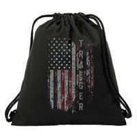 Traeger Family American Flag Drawstring Bag