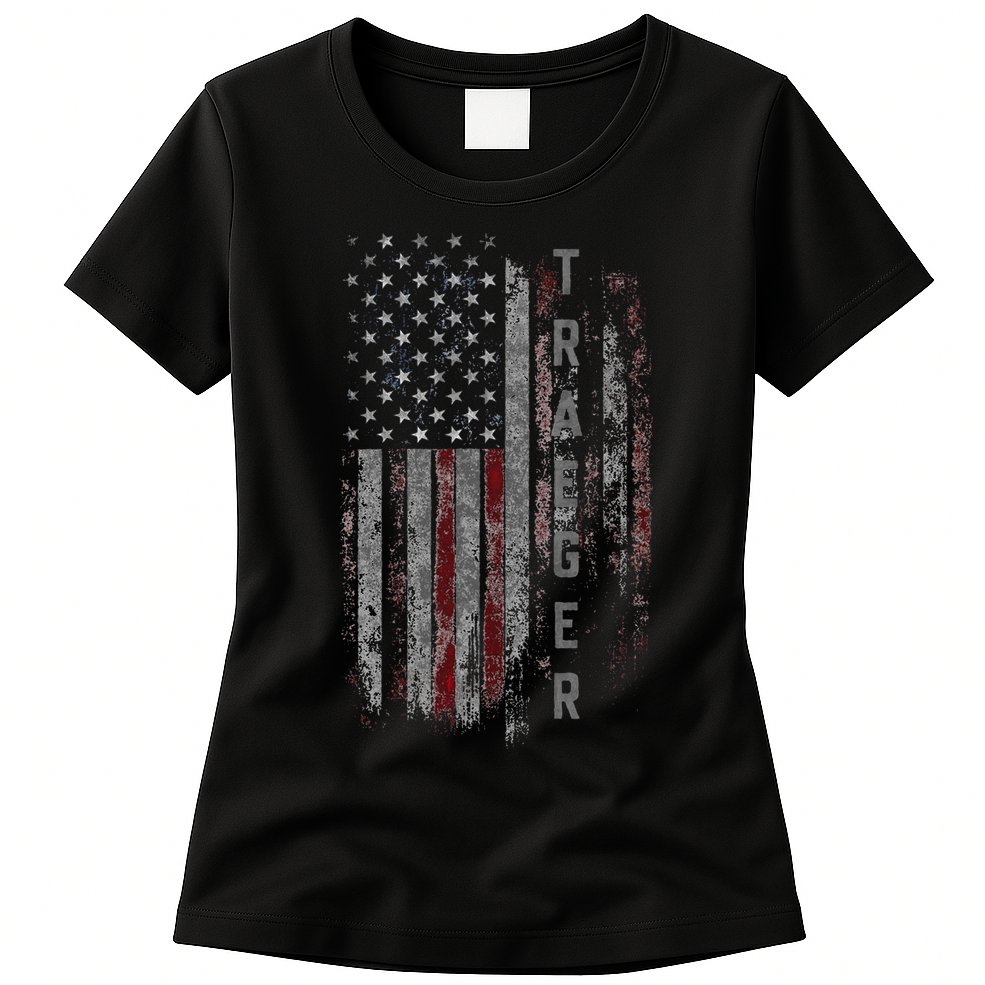 Traeger Family American Flag Womens T-Shirt