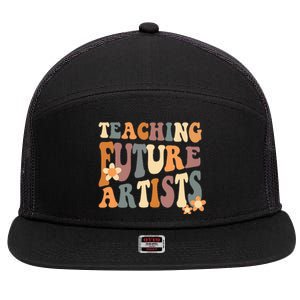 Teaching Future Artists Retro Teacher Students Women 7 Panel Mesh Trucker Snapback Hat