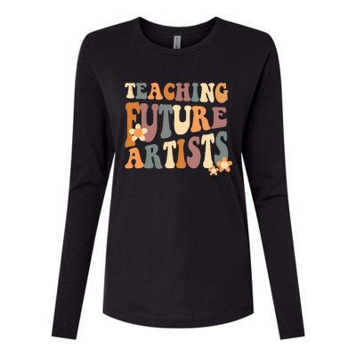 Teaching Future Artists Retro Teacher Students Women Womens Cotton Relaxed Long Sleeve T-Shirt