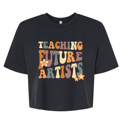 Teaching Future Artists Retro Teacher Students Women Bella+Canvas Jersey Crop Tee