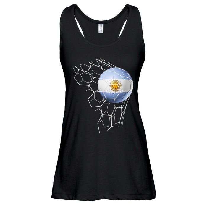 Team Fan Argentine Flag Patriotic Argentina Soccer Ladies Essential Flowy Tank