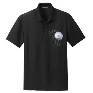 Team Fan Argentine Flag Patriotic Argentina Soccer Dry Zone Grid Polo