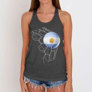 Team Fan Argentine Flag Patriotic Argentina Soccer Women's Knotted Racerback Tank