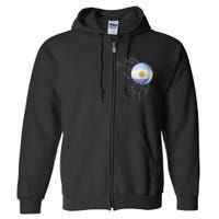 Team Fan Argentine Flag Patriotic Argentina Soccer Full Zip Hoodie