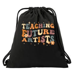 Teaching Future Artists Retro Teacher Students Drawstring Bag