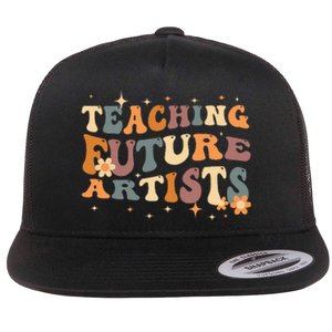 Teaching Future Artists Retro Teacher Students Flat Bill Trucker Hat