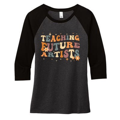 Teaching Future Artists Retro Teacher Students Women's Tri-Blend 3/4-Sleeve Raglan Shirt