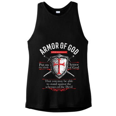 The Full Armor Of God Ephesians 617 Ladies PosiCharge Tri-Blend Wicking Tank