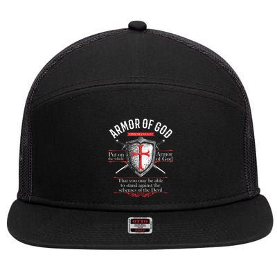The Full Armor Of God Ephesians 617 7 Panel Mesh Trucker Snapback Hat