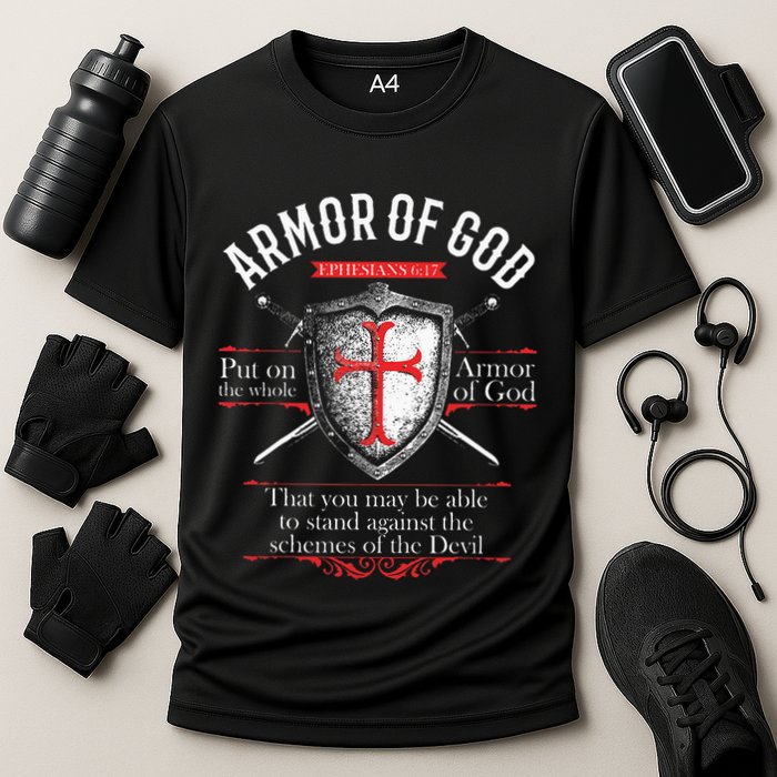 The Full Armor Of God Ephesians 617 Cooling Performance Crew T-Shirt