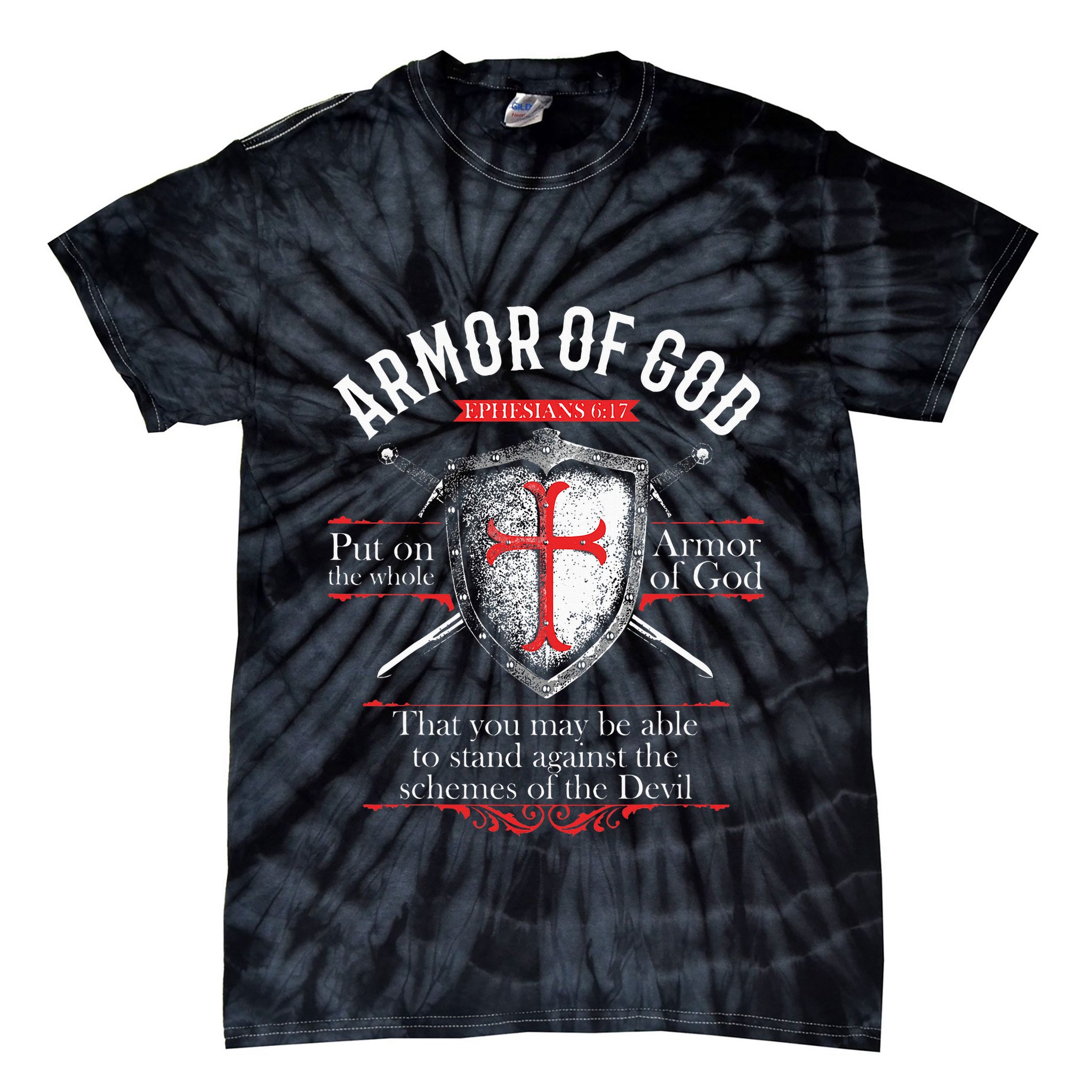 The Full Armor Of God Ephesians 617 Tie-Dye T-Shirt