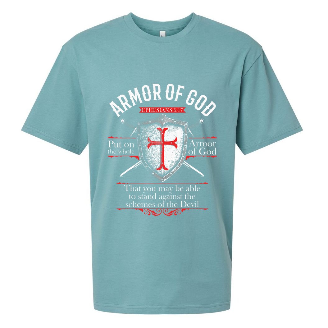 The Full Armor Of God Ephesians 617 Sueded Cloud Jersey T-Shirt
