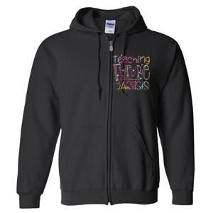 Teaching Future Artists Women Teacher Art Back To School Full Zip Hoodie