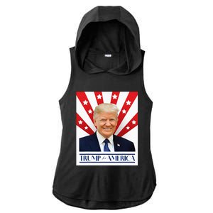 Trump For America 2024 Presidential Election Ladies PosiCharge Tri-Blend Wicking Draft Hoodie Tank