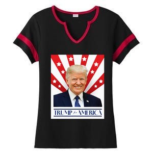 Trump For America 2024 Presidential Election Ladies Halftime Notch Neck Tee