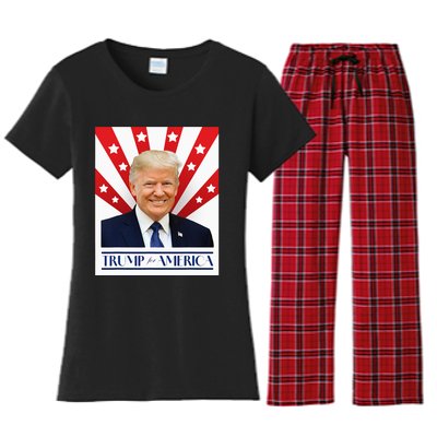 Trump For America 2024 Presidential Election Women's Flannel Pajama Set