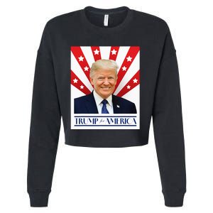 Trump For America 2024 Presidential Election Cropped Pullover Crew